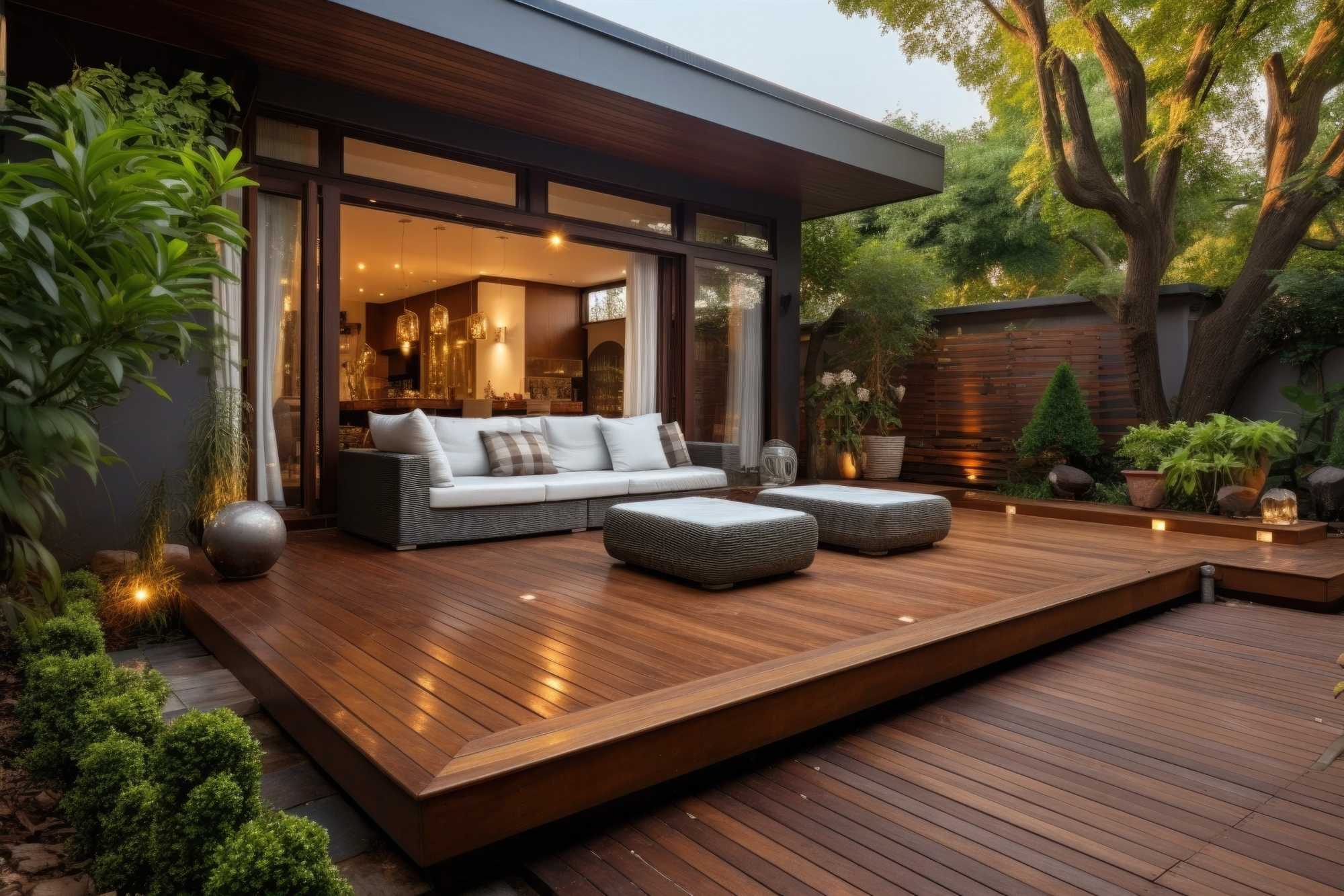 Timber deck and outdoor living area